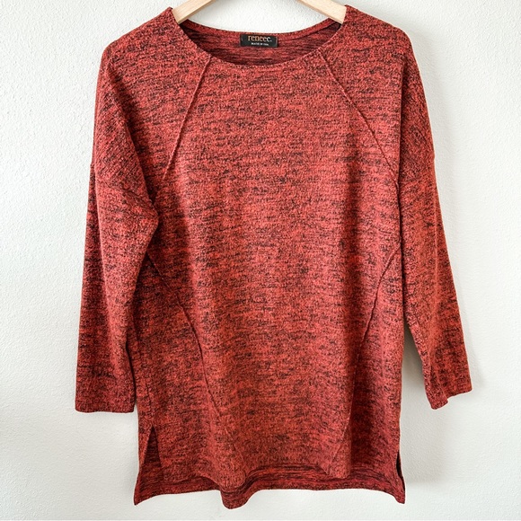Renee C Burnt/Rustic Orange/Red Cozy 3/4 Sleeve Top Size Medium - Picture 1 of 11